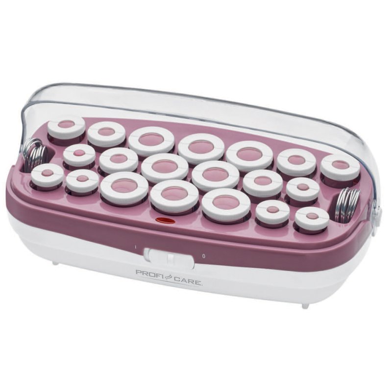 PROFI CARE curling set PC-LW 3028, white/burgundy, heatable, 20 curlers